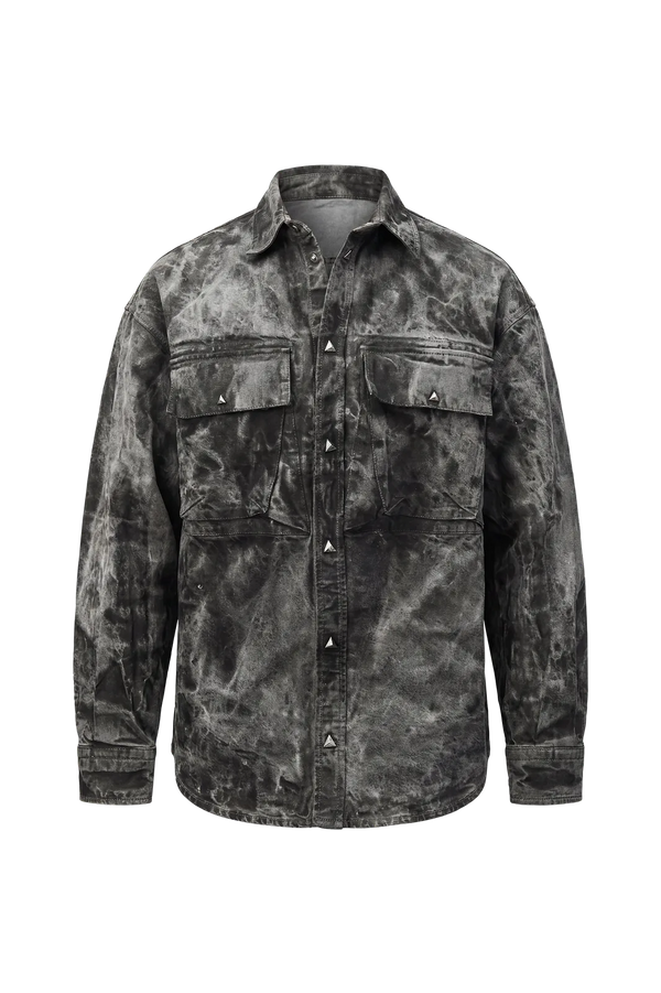 Wicked33 Ash streetwear jacket in dark grey / washed