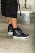 Black high-top sneakers