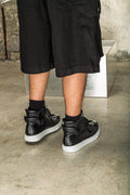 Black high-top sneakers