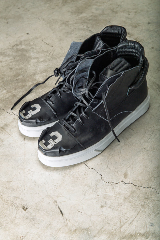 Black high-top sneakers