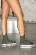 Grey high-top sneakers