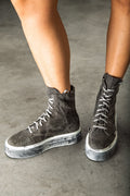 Grey high-top sneakers