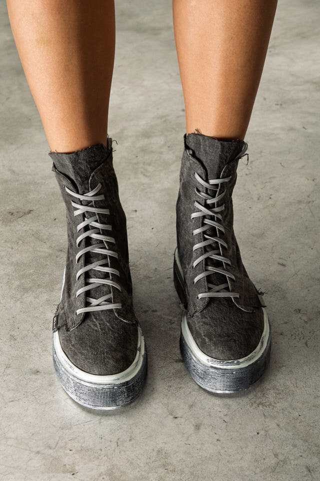 Grey high-top sneakers