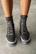 Grey high-top sneakers