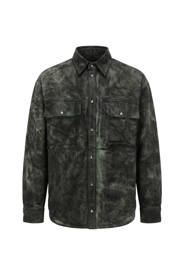 Wicked33 Swamp streetwear jacket in green tie-dye