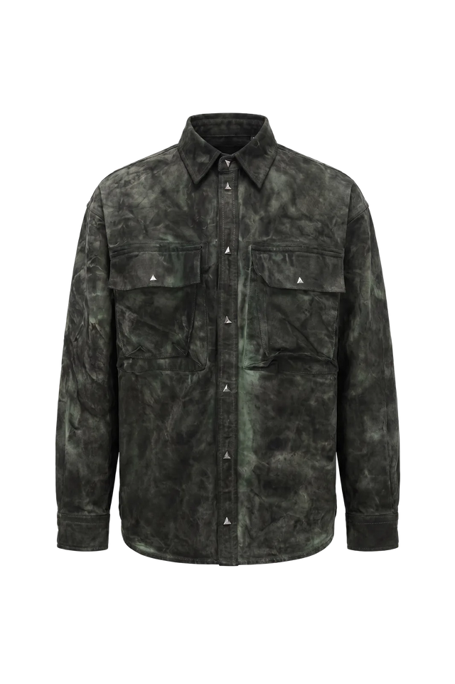 Wicked33 Swamp streetwear jacket in green tie-dye