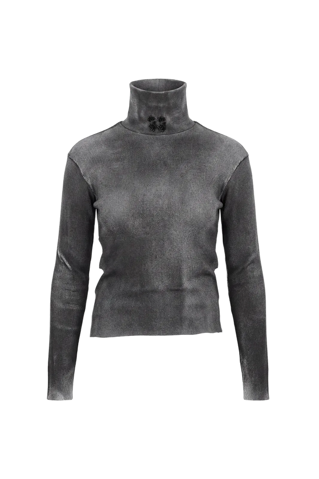 Wicked33 Veil turtleneck in dark grey / anthracite (hand dyed)